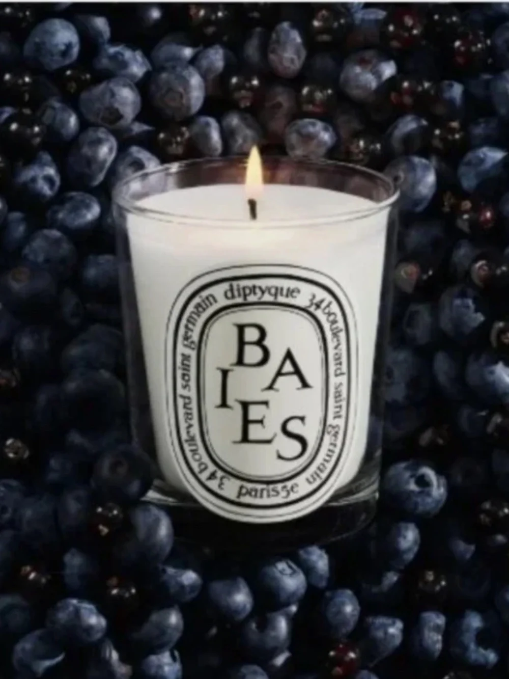 Diptyque Paris Baies (Berries, Rose, Currant) Bougie Parfumee  Candle 70g 2.4 oz